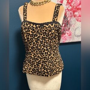 White House Black Market Leopard Print Tank Top